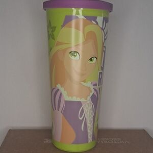Tupperware Purple and Green Rapunzel Cartoon Tumbler